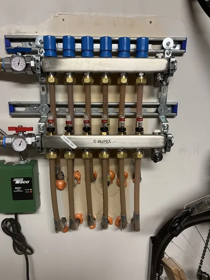 Plumber performing Gas Leak Detection at a residential property in Strasburg